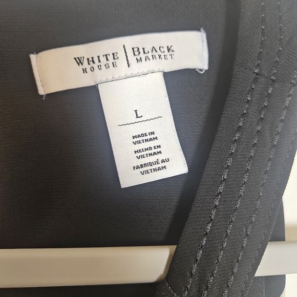 White House Black Market Black Striped Blouse - Picture 2 of 4